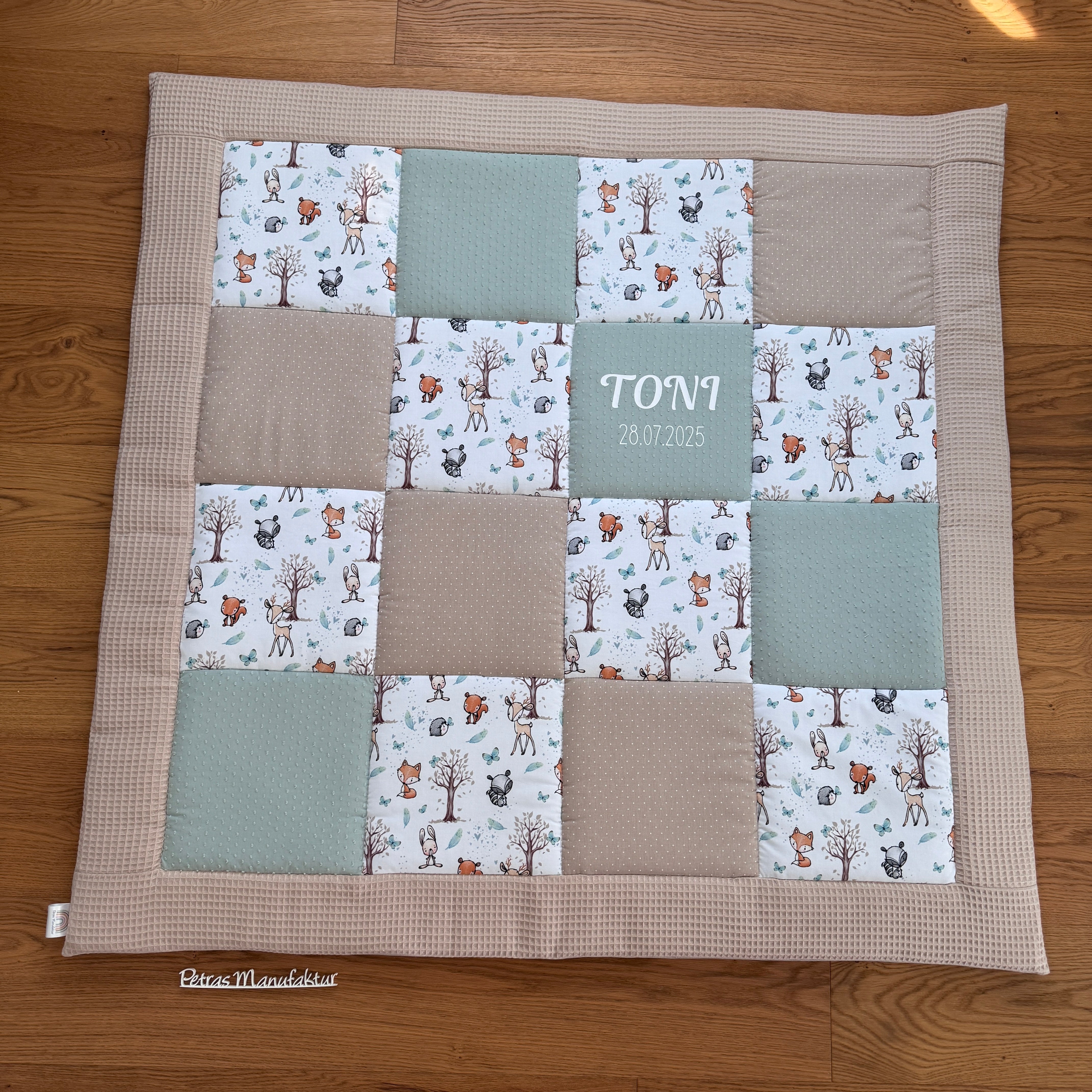 Krabbeldecke "Waldtiere mint“ Modell 3